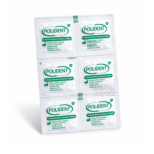 Polident 3 Minute Daily Cleanser For Dentures 6's (Strip) - Ubat Tablet Cuci Rendam Gigi Palsu